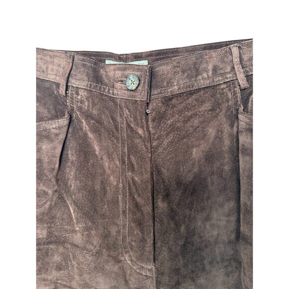 VTG Lord & Taylor Brown Western Leather High Waisted Straight Leg Pant Size 14 - Picture 7 of 12